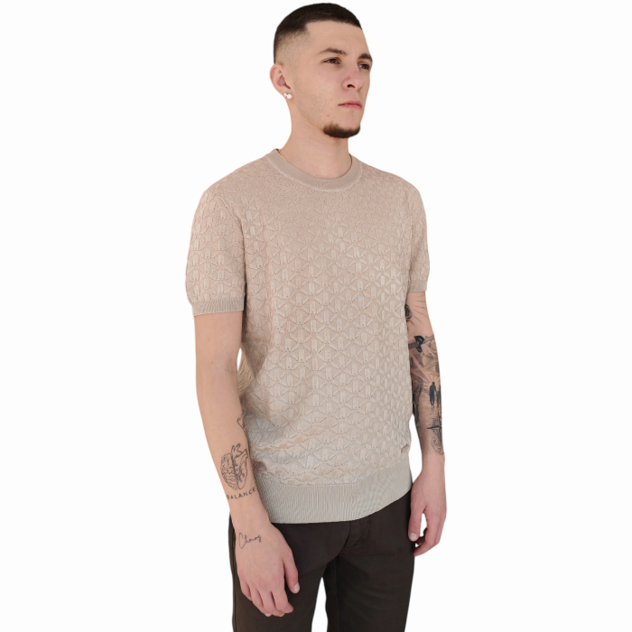 T-shirt uomo GIANNI LUPO in magliana misto viscosa con pattern in rilievo
