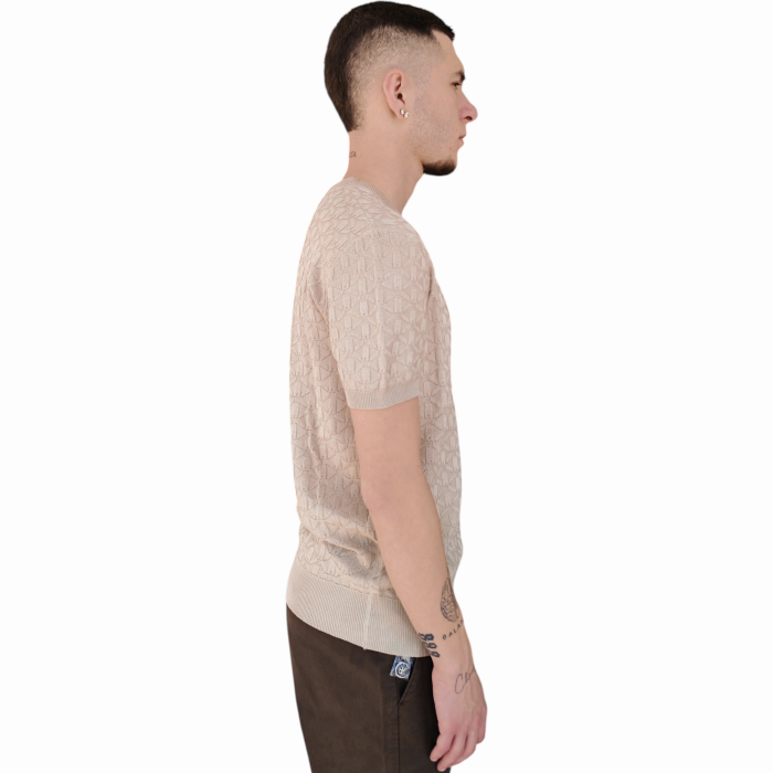 T-shirt uomo GIANNI LUPO in magliana misto viscosa con pattern in rilievo