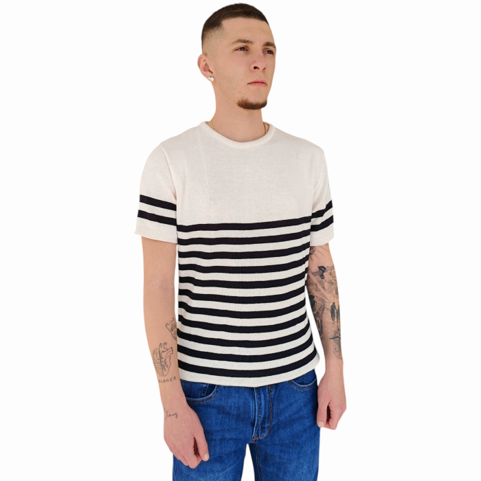 T-shirt uomo IMPERIAL in maglina 100% cotone a righe maniche corte 