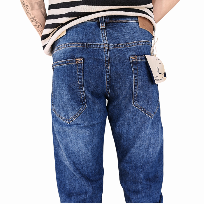 Jeans uomo GIANNI LUPO mod. Kevin skinny fit dark wash elasticizzato