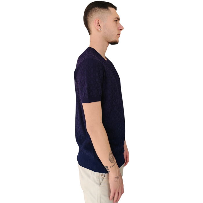 T-shirt uomo GIANNI LUPO in magliana misto viscosa con pattern in rilievo