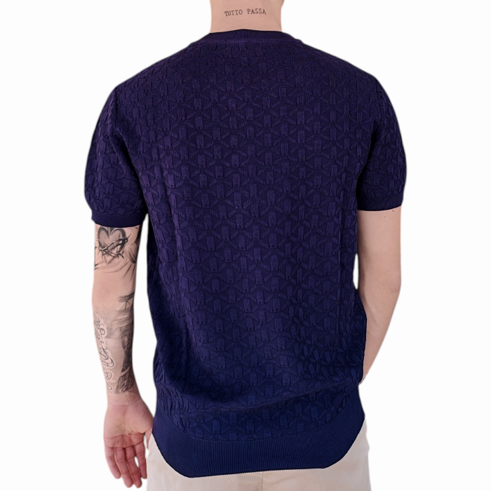 T-shirt uomo GIANNI LUPO in magliana misto viscosa con pattern in rilievo