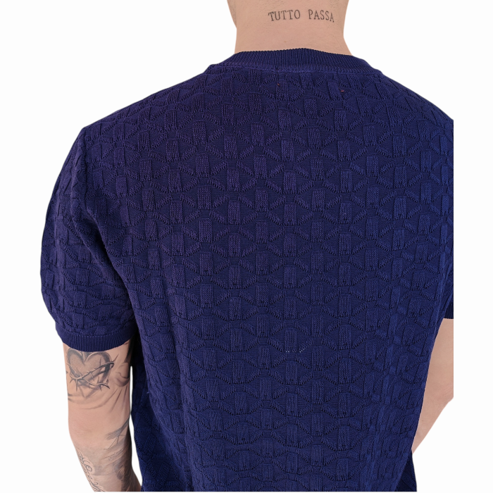 T-shirt uomo GIANNI LUPO in magliana misto viscosa con pattern in rilievo