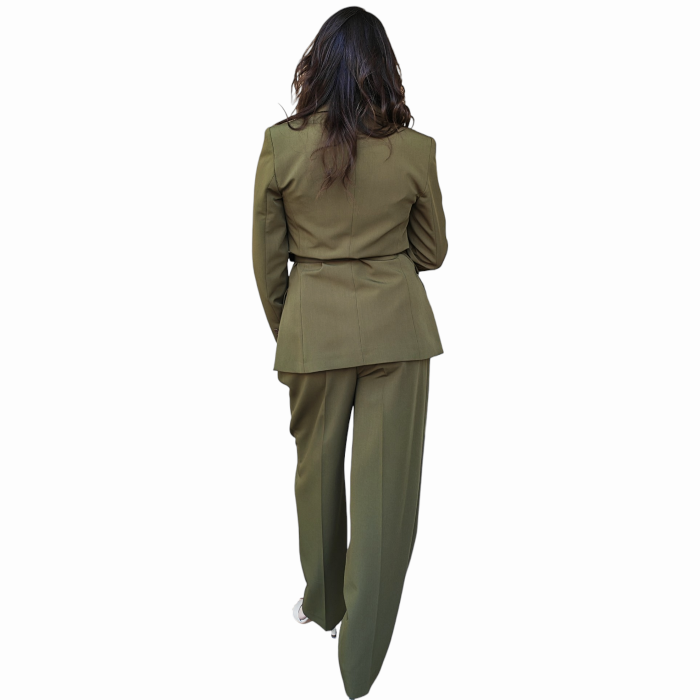 Tailleur donna IMPERIAL blazer monopetto pantalone palazzo doppia cintura