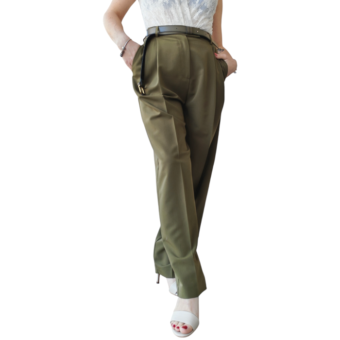 Tailleur donna IMPERIAL blazer monopetto pantalone palazzo doppia cintura