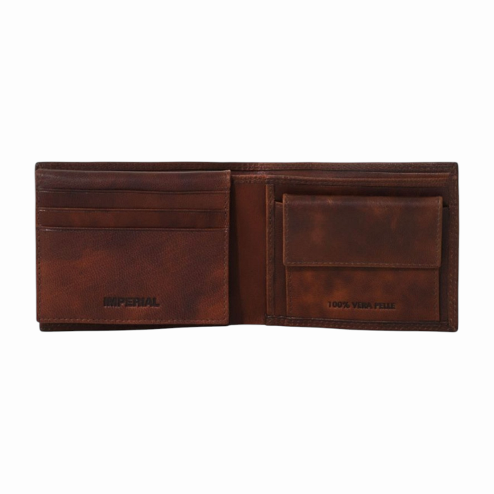 Portafoglio uomo IMPERIAL in vera pelle con porta banconote card e monete