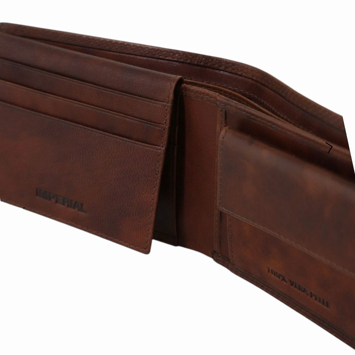Portafoglio uomo IMPERIAL in vera pelle con porta banconote card e monete