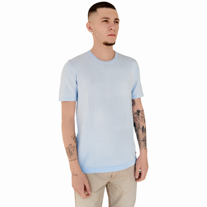 Maglia uomo GIANNI LUPO misto viscosa maglina muscle fit manica corta girocollo