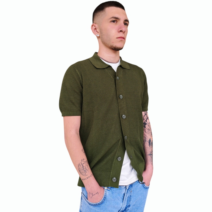 Cardigan uomo IMPERIAL mod. polo camicia manica corta 100% cotone