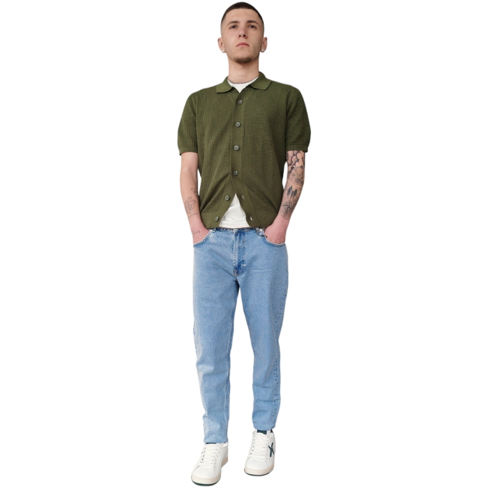 Cardigan uomo IMPERIAL mod. polo camicia manica corta 100% cotone