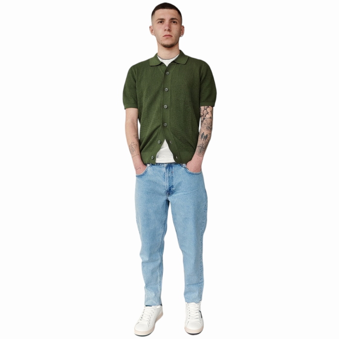 Jeans uomo IMPERIAL baggy fit cropped lavaggio chiaro