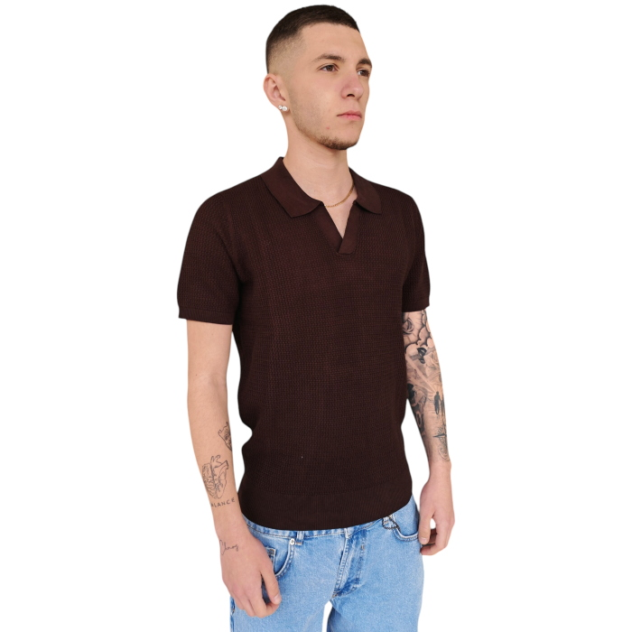 Polo uomo IMPERIAL 100% cotone collo senza bottoni lavorazione chicco riso
