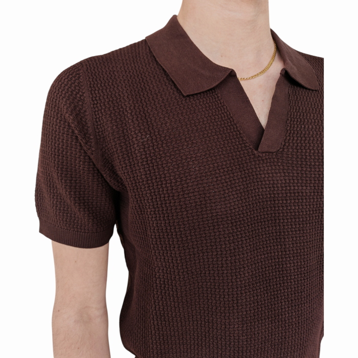 Polo uomo IMPERIAL 100% cotone collo senza bottoni lavorazione chicco riso