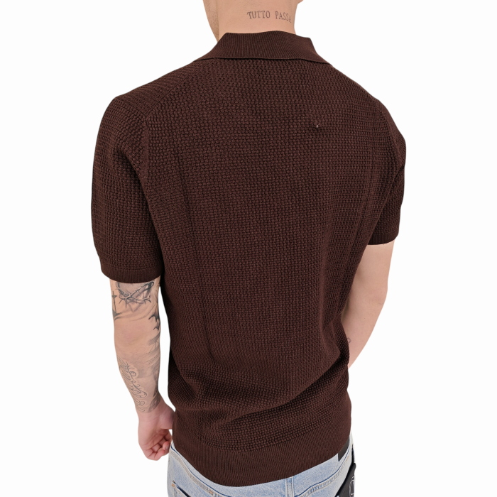 Polo uomo IMPERIAL 100% cotone collo senza bottoni lavorazione chicco riso
