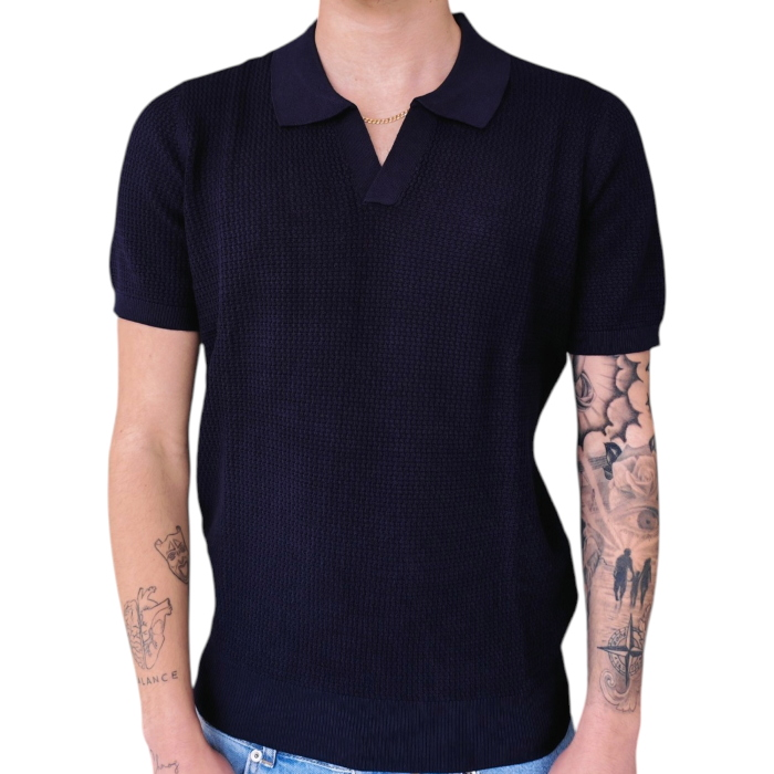 Polo uomo IMPERIAL 100% cotone collo senza bottoni lavorazione chicco riso