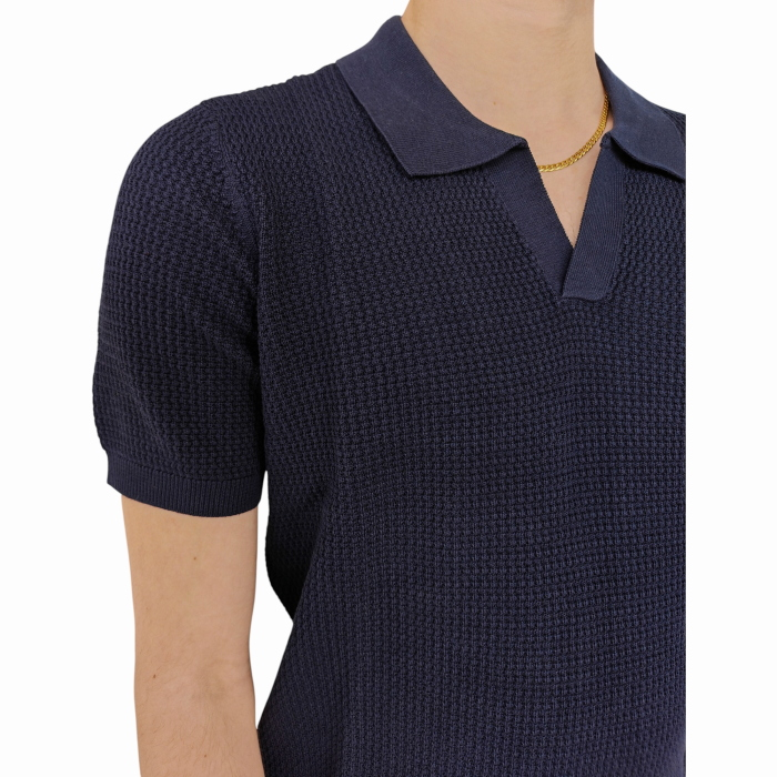 Polo uomo IMPERIAL 100% cotone collo senza bottoni lavorazione chicco riso