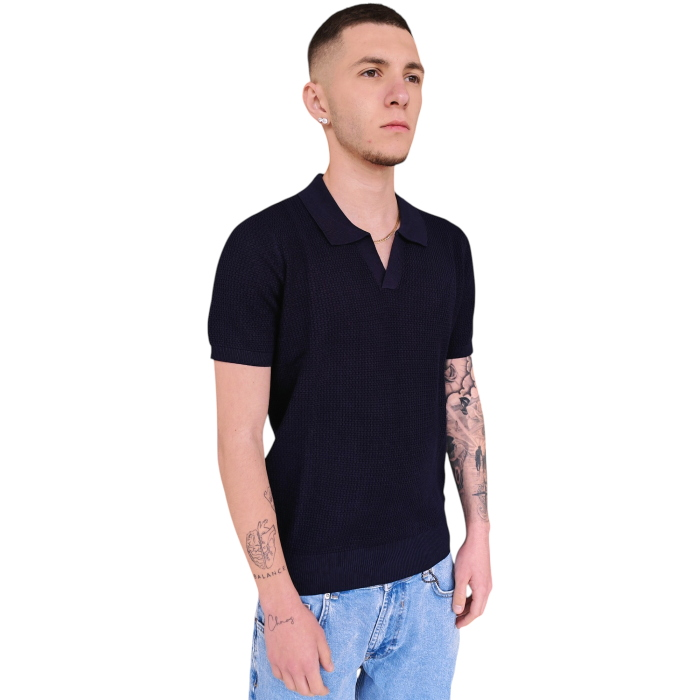 Polo uomo IMPERIAL 100% cotone collo senza bottoni lavorazione chicco riso