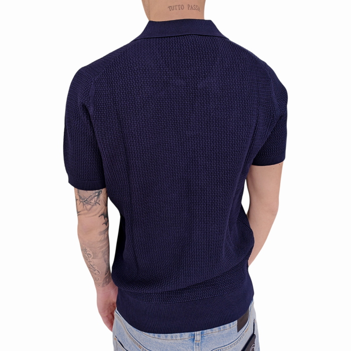 Polo uomo IMPERIAL 100% cotone collo senza bottoni lavorazione chicco riso