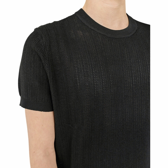 T-shirt uomo GIANNI LUPO maglina misto viscosa con texture (microfori) verticali