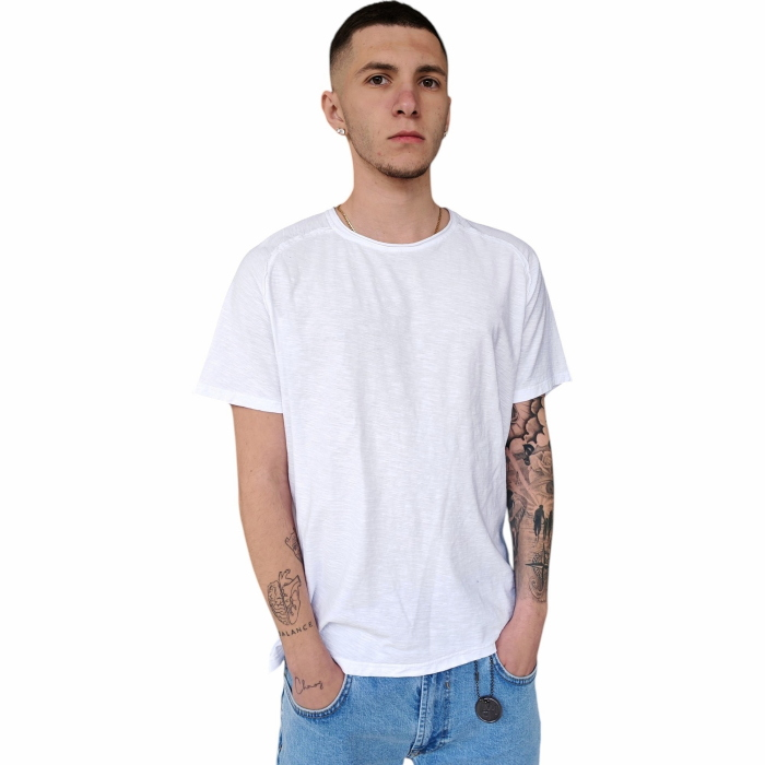 T-shirt uomo IMPERIAL regular fit 100% cotone effetto fiammato collo ampio