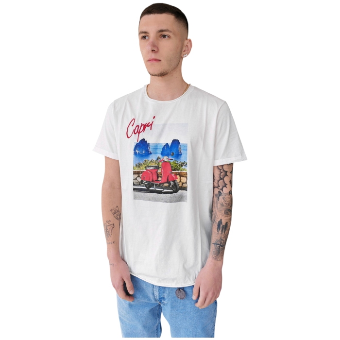 Tshirt uomo BERNA 100% cotone con stampa e ricamo