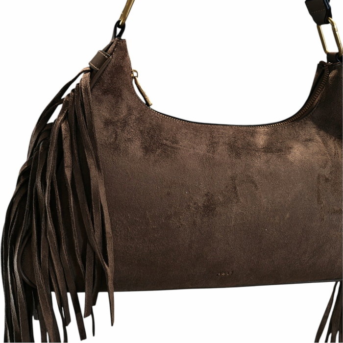 Borsa donna NALI' con frange laterali mod. Dallas a spalla con tracolla staccabile