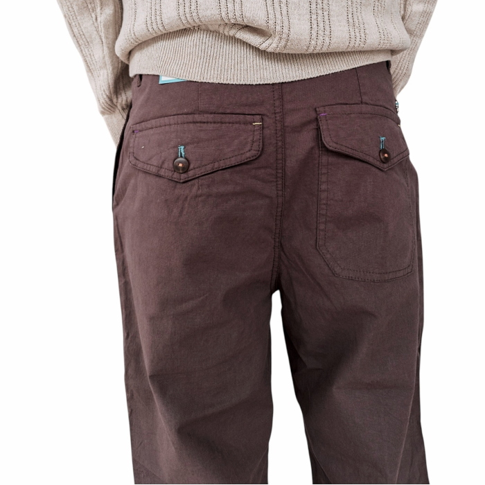 Pantalone uomo BERNA misto lino/cotone cropped fit con doppia pinces