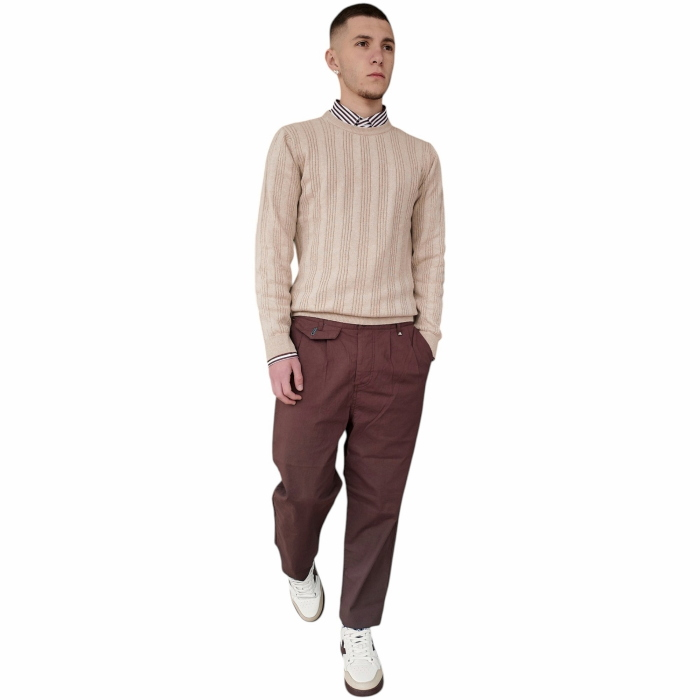 Maglia uomo IMPERIAL misto cotone/lino girocollo effetto melange