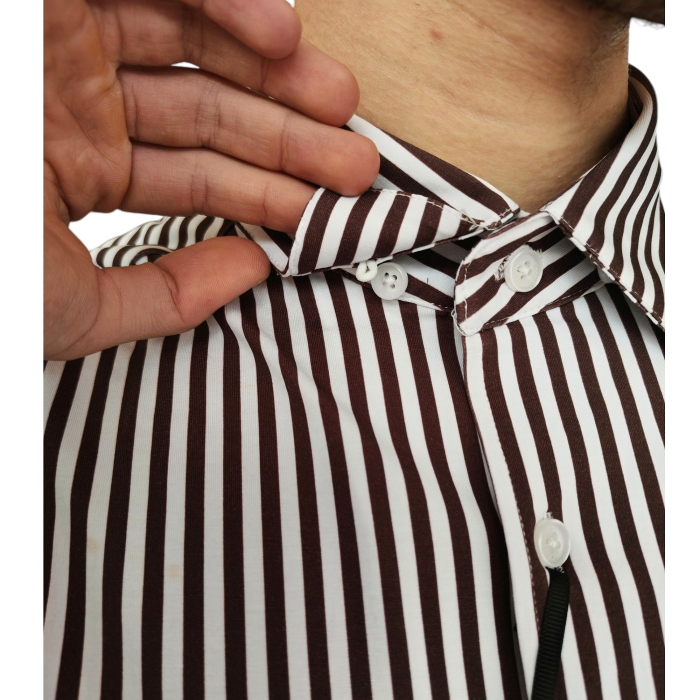 Camicia uomo GIANNI LUPO slim fit in cotone tech elasticizzato a righe collo classico