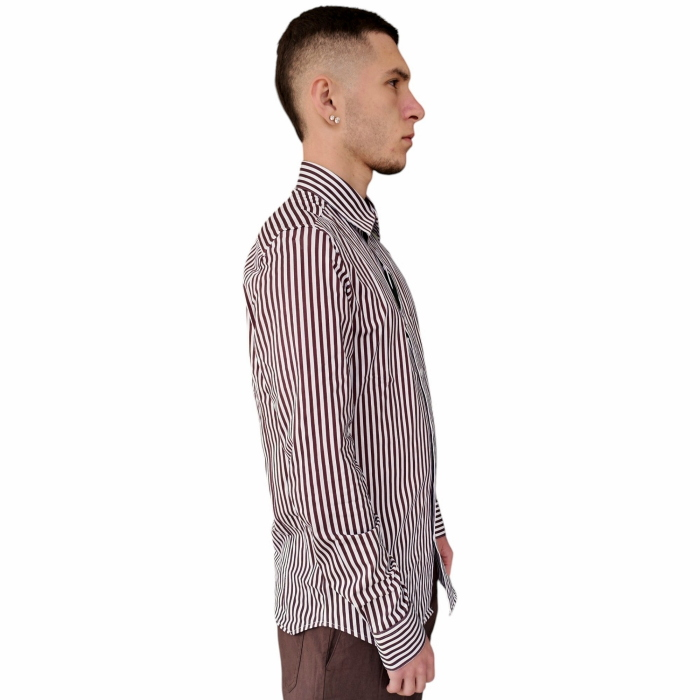 Camicia uomo GIANNI LUPO slim fit in cotone tech elasticizzato a righe collo classico