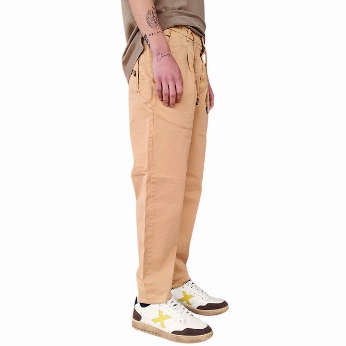 Pantalaccio uomo BERNA gabardina fresco cotone regular fit pinces e coulisse