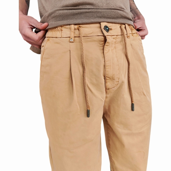 Pantalaccio uomo BERNA gabardina fresco cotone regular fit pinces e coulisse