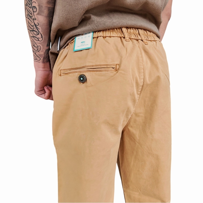 Pantalaccio uomo BERNA gabardina fresco cotone regular fit pinces e coulisse