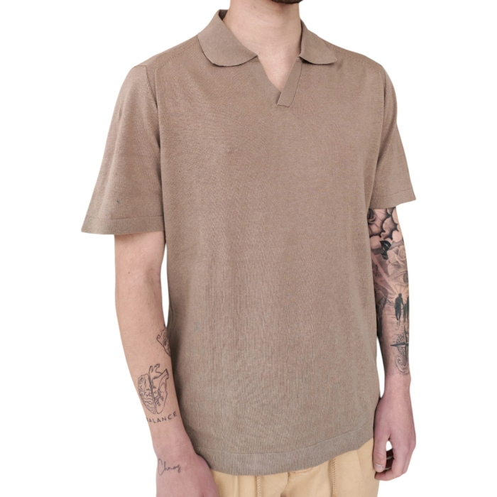 Polo uomo BERNA 100% cotone regular fit collo Derby senza bottoni manica corta