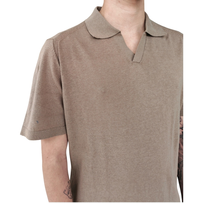 Polo uomo BERNA 100% cotone regular fit collo Derby senza bottoni manica corta