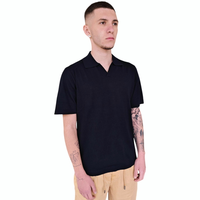 Polo uomo BERNA 100% cotone regular fit collo Derby senza bottoni manica corta