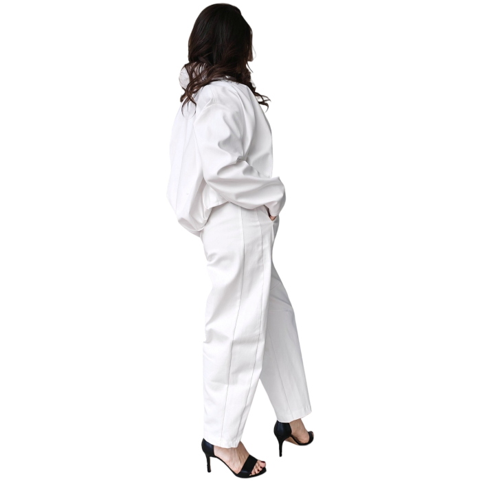 Pantalone donna IMPERIAL puro cotone balloon cropped sartoriale