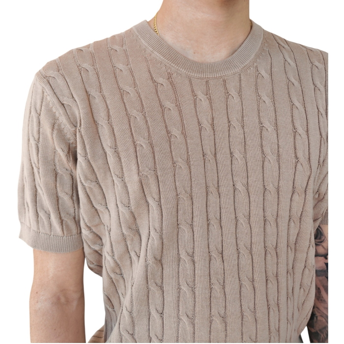 T-shirt uomo IMPERIAL 100% cotone in maglina lavorazione a trecce girocollo