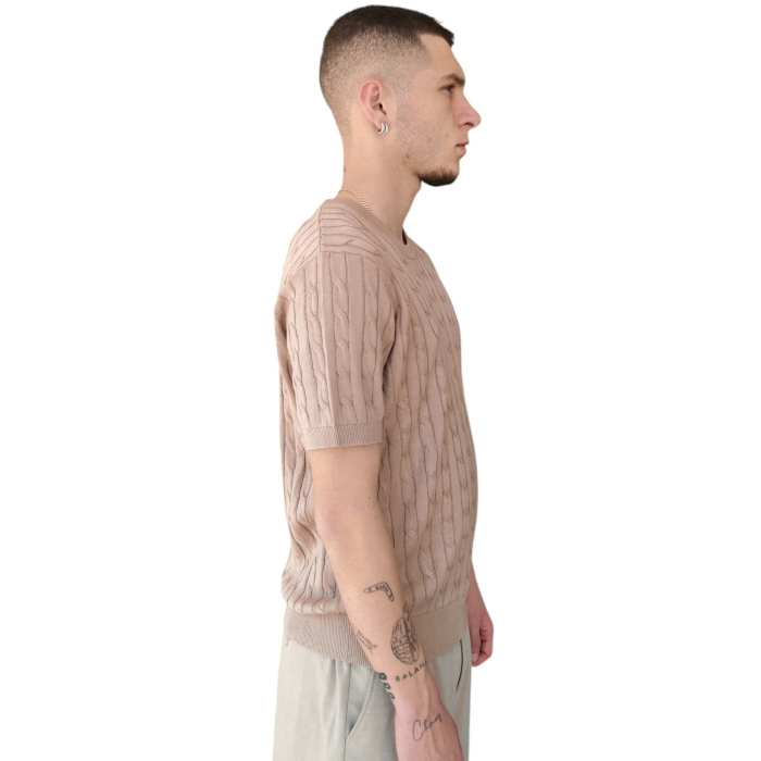 T-shirt uomo IMPERIAL 100% cotone in maglina lavorazione a trecce girocollo
