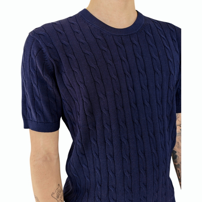 T-shirt uomo IMPERIAL 100% cotone in maglina lavorazione a trecce girocollo