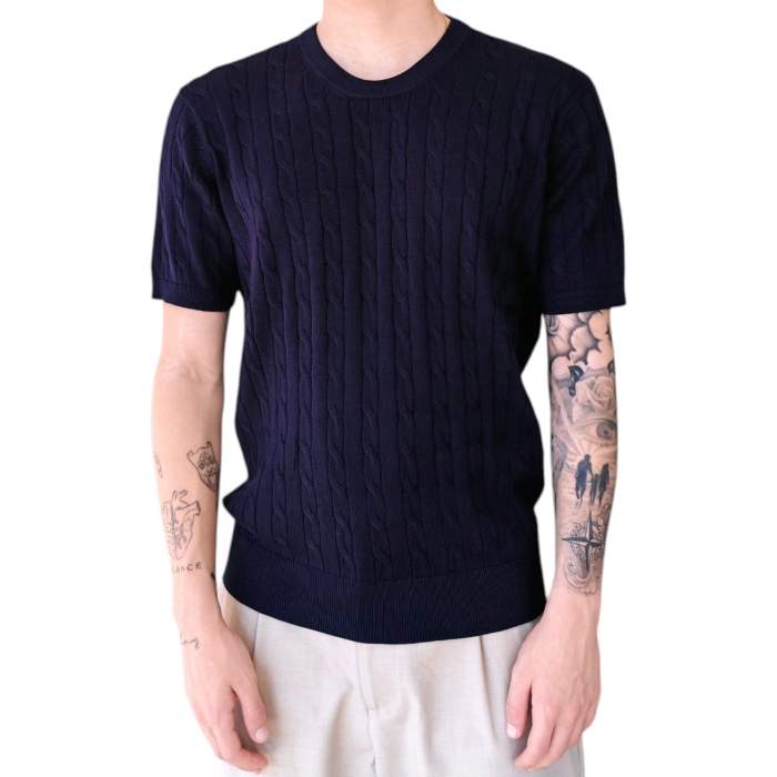 T-shirt uomo IMPERIAL 100% cotone in maglina lavorazione a trecce girocollo