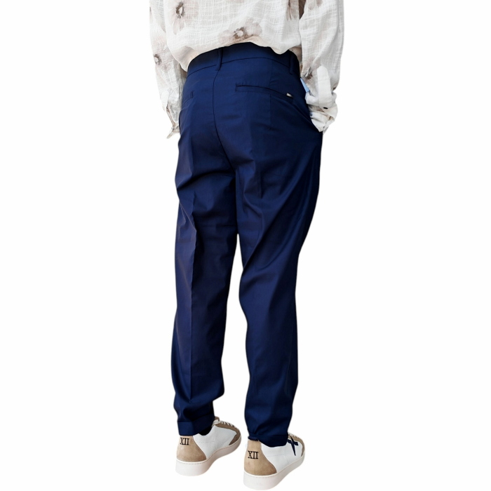 Pantalone uomo GIANNI LUPO sartoriale misto cotone effetto raso slim fit con pinces