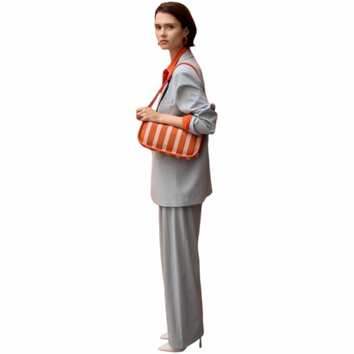 Borsa donna NALI' in tessuto mod. Texas fantasia a righe a spalla cinghia regolabile