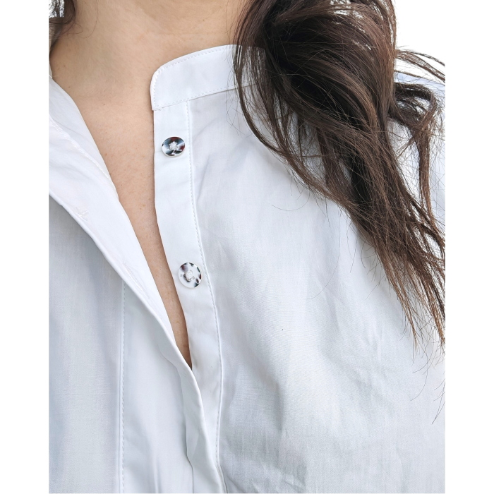 Camicia donna 22.01 oversize mod. Serafina 100%cotone popeline collo Koreano