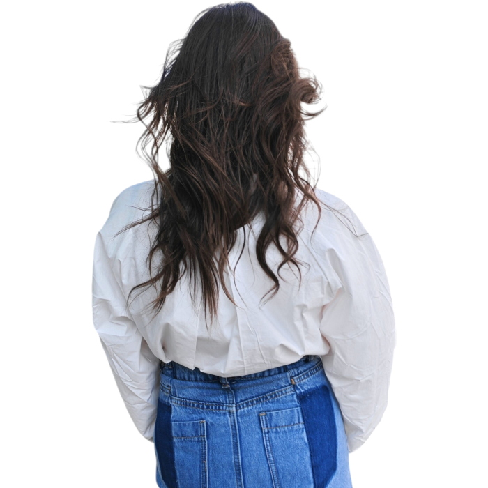 Camicia donna 22.01 oversize mod. Serafina 100%cotone popeline collo Koreano