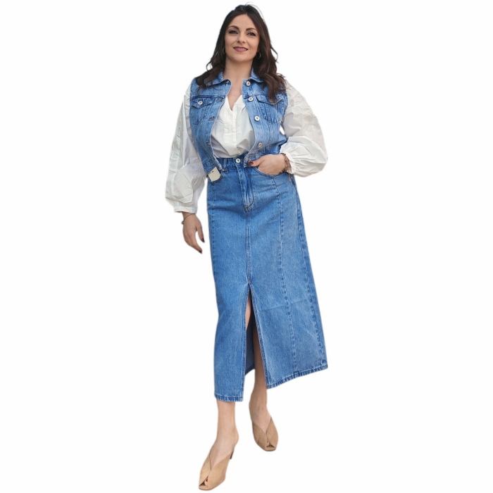 Camicia donna 22.01 oversize mod. Serafina 100%cotone popeline collo Koreano
