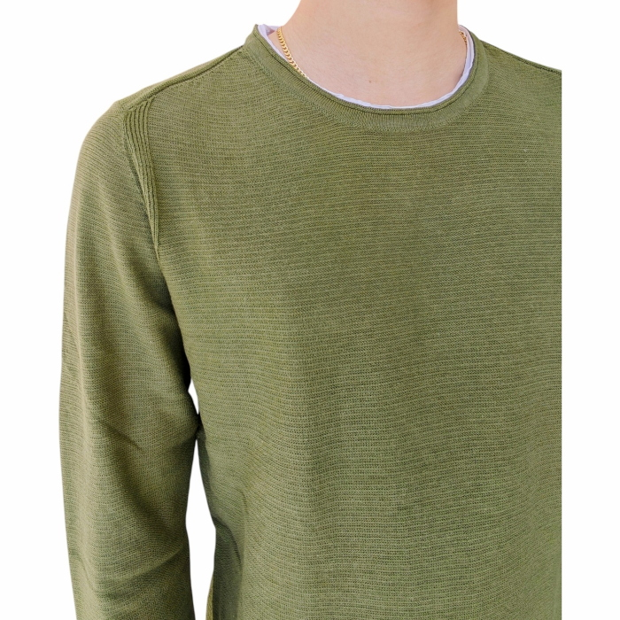 Maglia uomo GIANNI LUPO 100% cotone righe orizzontali orli doppio tessuto