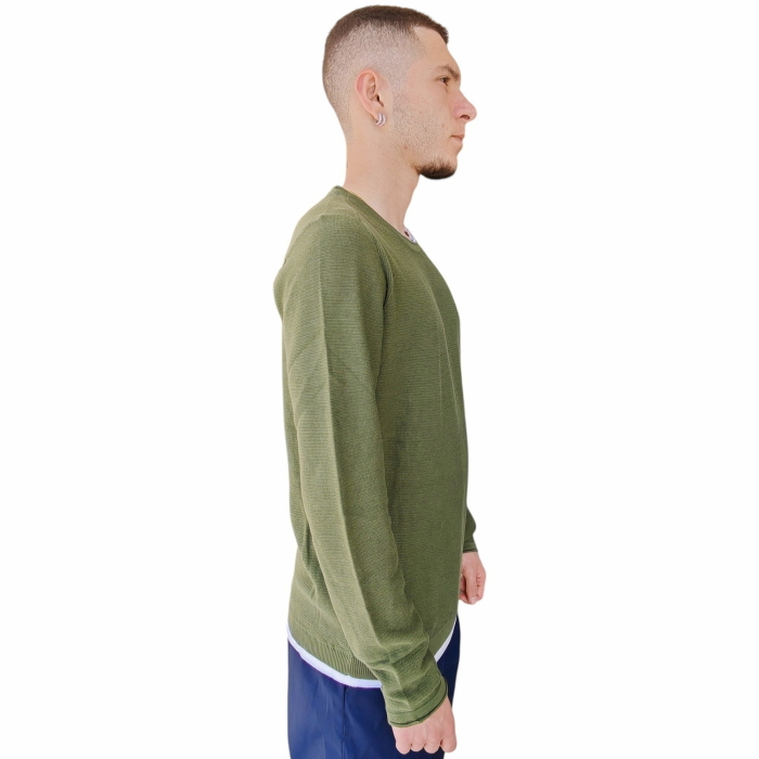 Maglia uomo GIANNI LUPO 100% cotone righe orizzontali orli doppio tessuto