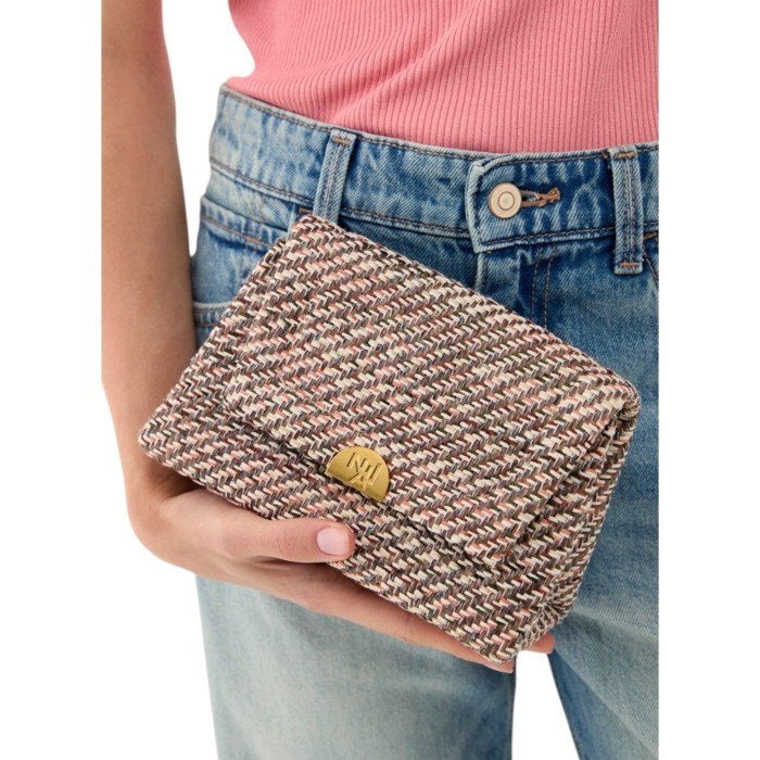 Borsa donna NALI' mod. Mara mini a spalla  in tessuto effetto fili intrecciati