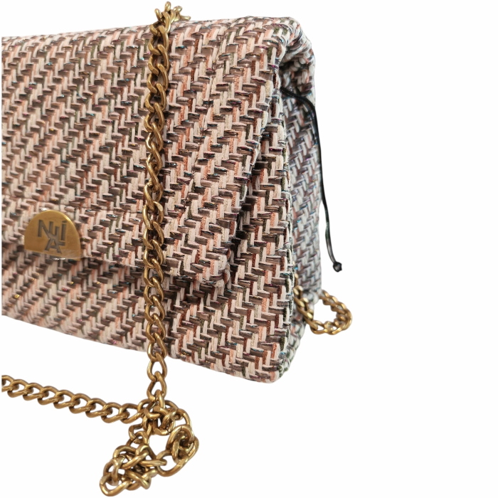 Borsa donna NALI' mod. Mara mini a spalla  in tessuto effetto fili intrecciati